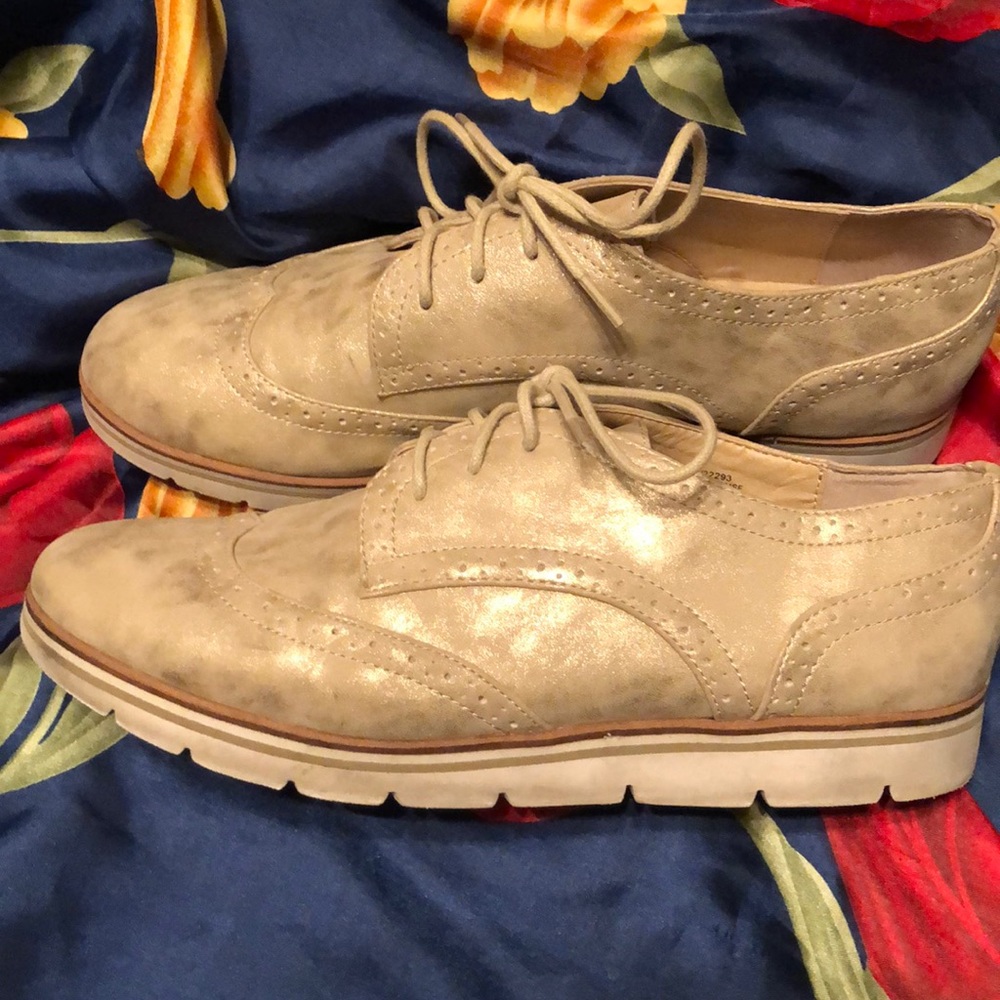 Metallic look loafers ****final markdown!